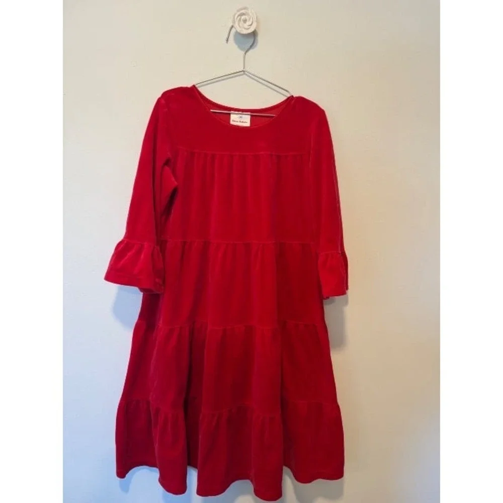 Hanna Andersson Velour Twirl Dress Hanna Red 140cm 10 EUC